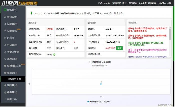 图片[1]-最新小旋风蜘蛛池X6.21（原小霸王蜘蛛池）解密版+绕过授权带教程-阿勒源码网