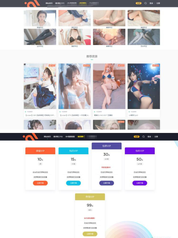 【站长亲测】小姐姐写真WordPress网站源码-阿勒源码网