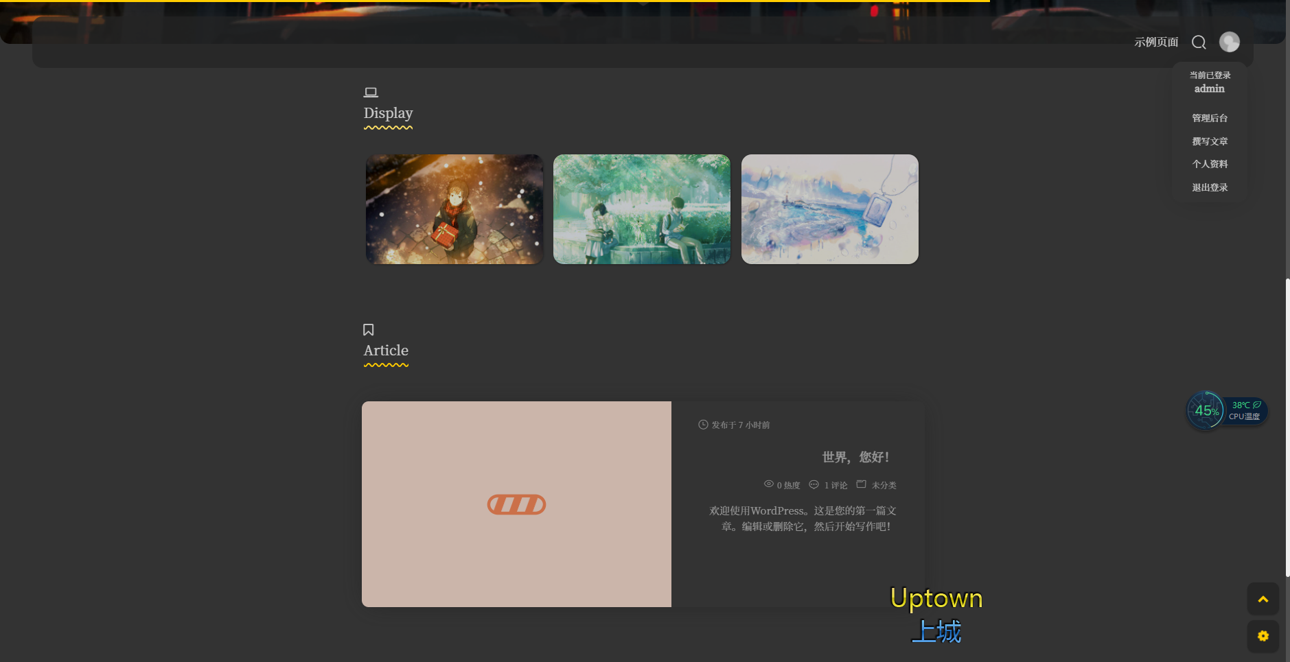 图片[2]-D1069 二次元简约风格Sakurairo主题 WordPress主题模板源码-阿勒源码网