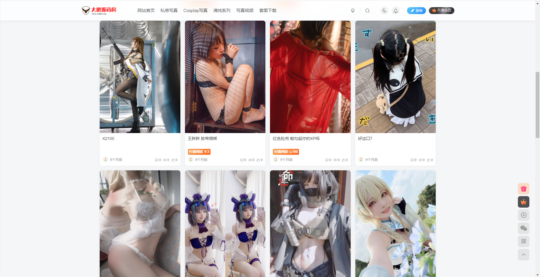 图片[2]-【阿勒独家】整站WordPress子比自适应美女写真网站美图整站带数据源码阿勒亲测-阿勒源码网