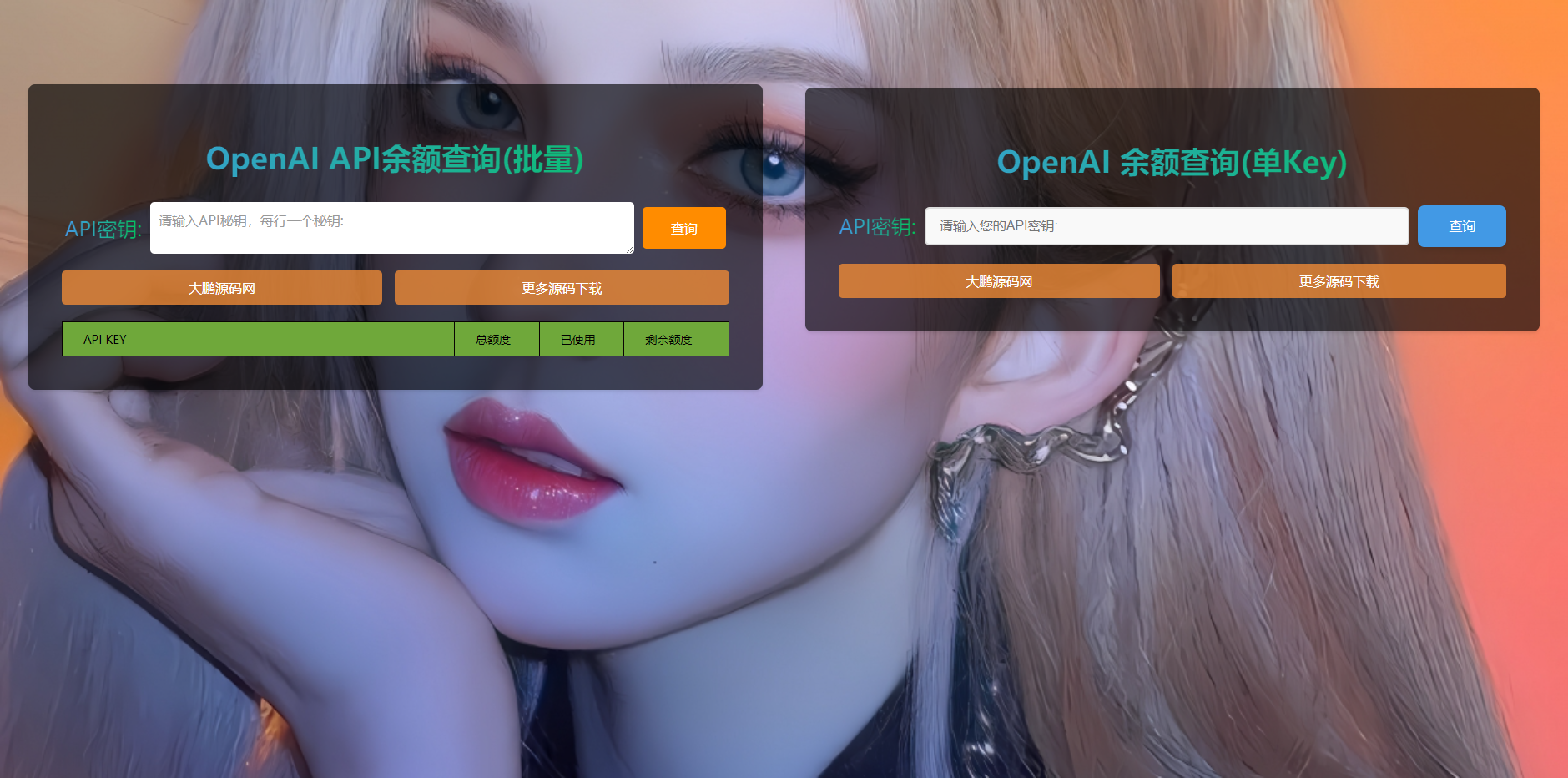 D1142 OpenAI API余额批量查询 html源码-阿勒源码网